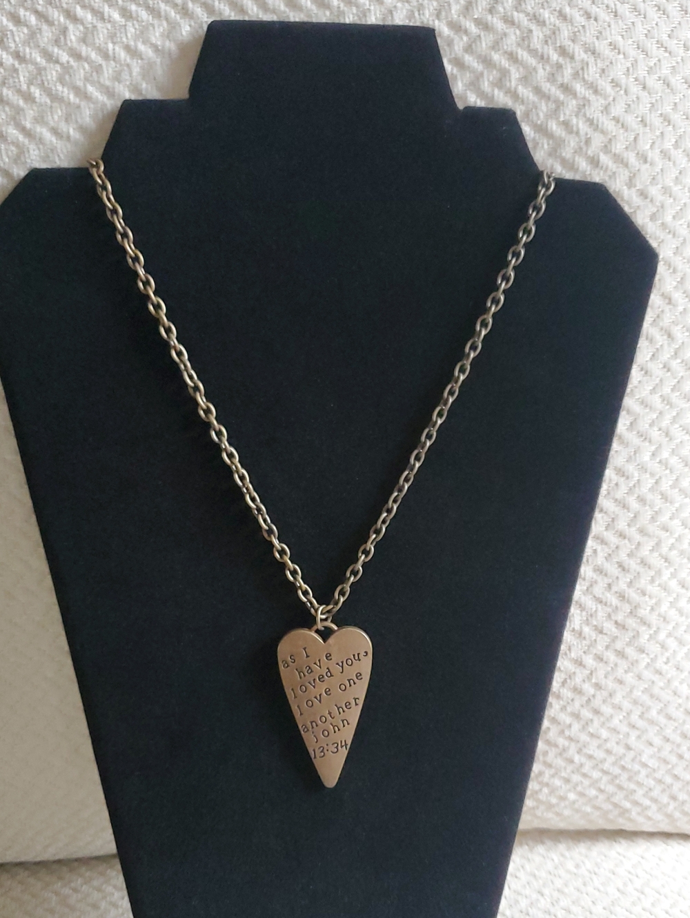 Plunder Antique Style Brass Scripture Necklace